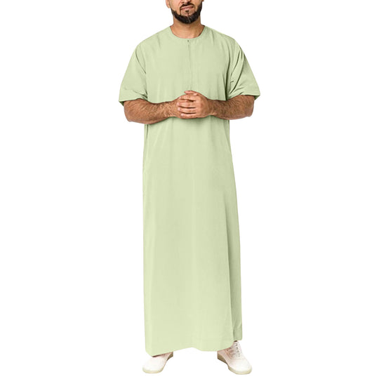 Damen sportliches Maxikleid mit kurzem Arm und praktischem Reißverschluss R&B