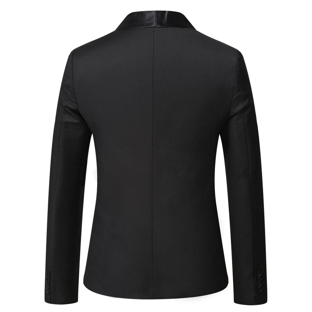 Herren eleganter Smoking-Blazer mit schickem Satinrevers R&B