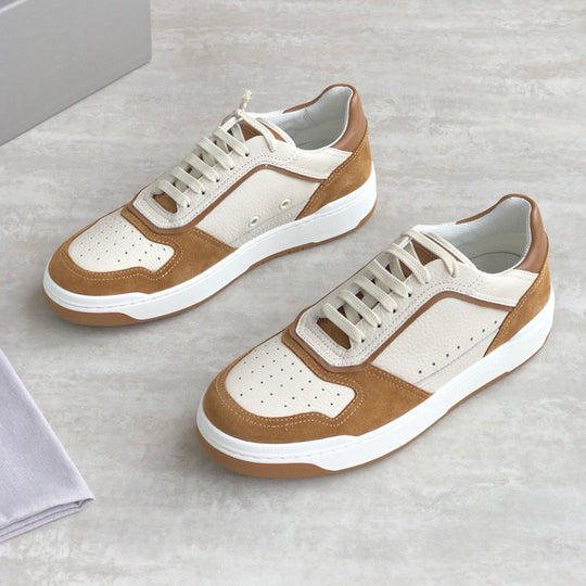 Damen Sportliche Leder Sneakers mit modischem Design und atmungsaktiver Oberflächenstruktur R&B