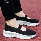 Damen bequeme Slip-On Sneakers mit elastischem Riemen R&B