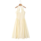 Damen Maxi-Kleid mit elegantem V-Ausschnitt und raffinierten Falten R&B