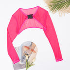 Damen Modischer Mesh-Oberteil mit langer Arm R&B