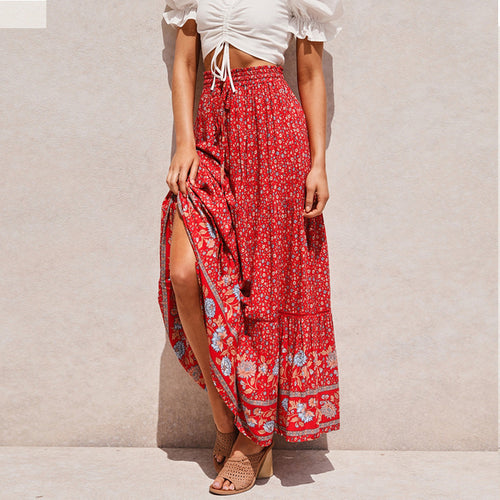 Damen Maxi-Rock aus floraler Baumwolle R&B