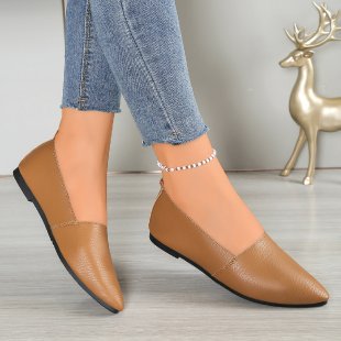 Damen Ballerinas mit elegantem Schnitt und hochwertiger Lederoberfläche R&B