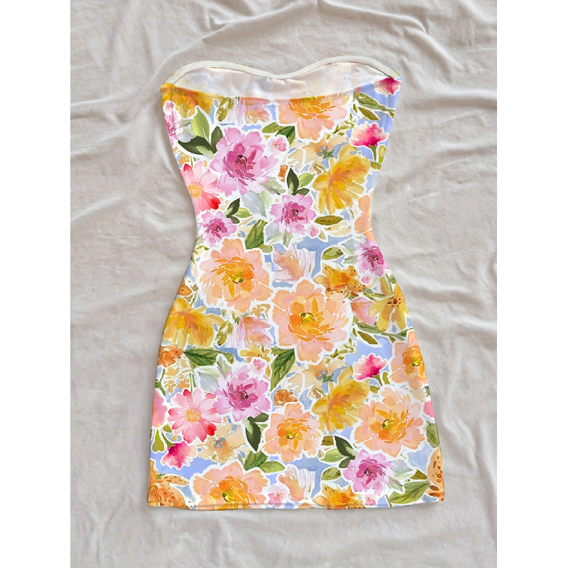 Damen Sommerliches Maxikleid mit floralem Motiv und figurbetonter Silhouette R&B