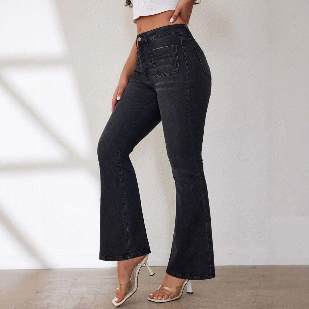 Damen High-Waist Schlagjeans R&B