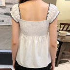 Damen Baumwollbluse mit floralem Stickdesign und schickem Rüschensaum R&B