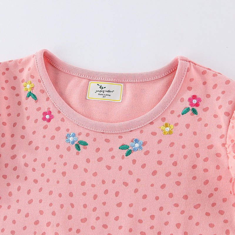 Mädchen Langarmkleid mit niedlichen Hasen- und Blumenapplikationen R&B