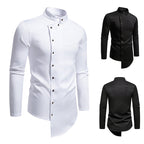 Herren modisches Hemd mit asymmetrischem Knopfdesign und elegantem Kragen R&B