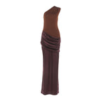 Damen Elegantes Maxikleid mit asymmetrischem Schnitt und raffinierten Drapierungen R&B