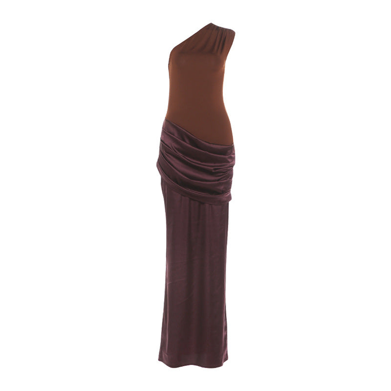 Damen Elegantes Maxikleid mit asymmetrischem Schnitt und raffinierten Drapierungen R&B