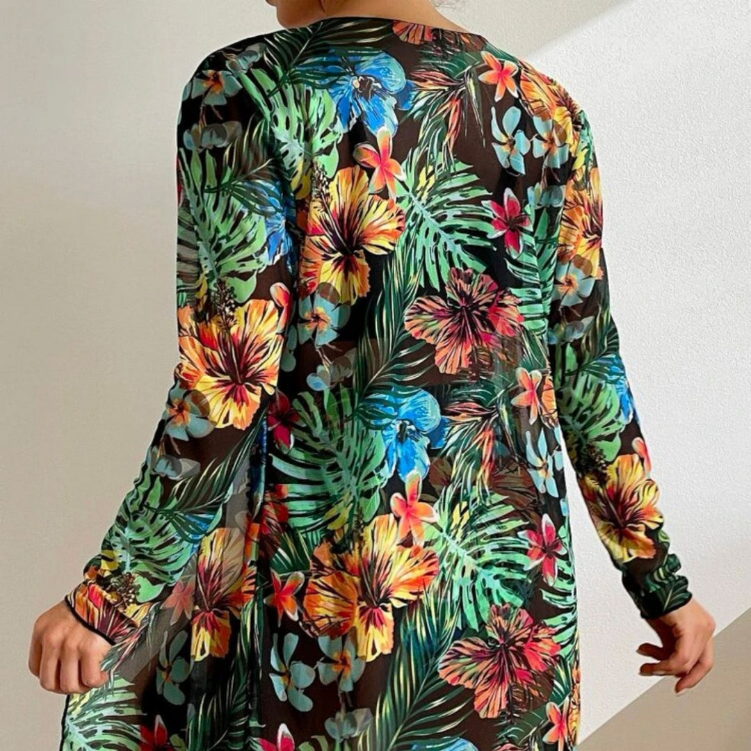 Damen Bikiniset mit floralem Überwurf R&B