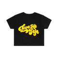 Damen Crop-T-Shirt mit kreativem Schriftzug und R&Brnem Design R&B
