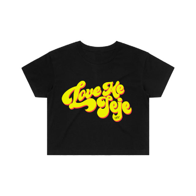 Damen Crop-T-Shirt mit kreativem Schriftzug und R&Brnem Design R&B