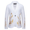 Herren eleganter Blazer mit floralen Stickereien R&B