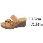 Damen Wedge-Pantoletten mit floralem Dekor und verstellbarem Riemen R&B