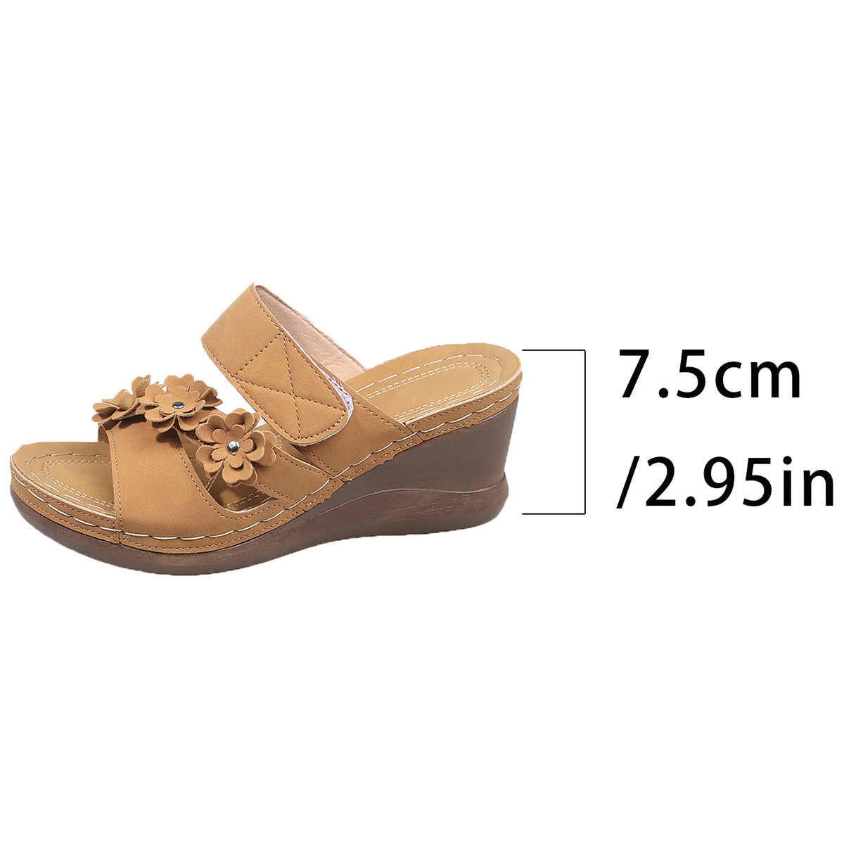 Damen Wedge-Pantoletten mit floralem Dekor und verstellbarem Riemen R&B