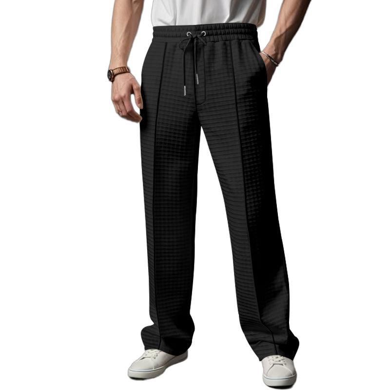 Herren Freizeit- und Sporthose mit dezentem Rautenmuster und elastischem Bund R&B