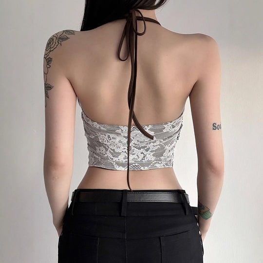 Damen Corsage Top mit verführerischem Spitzenbesatz R&B