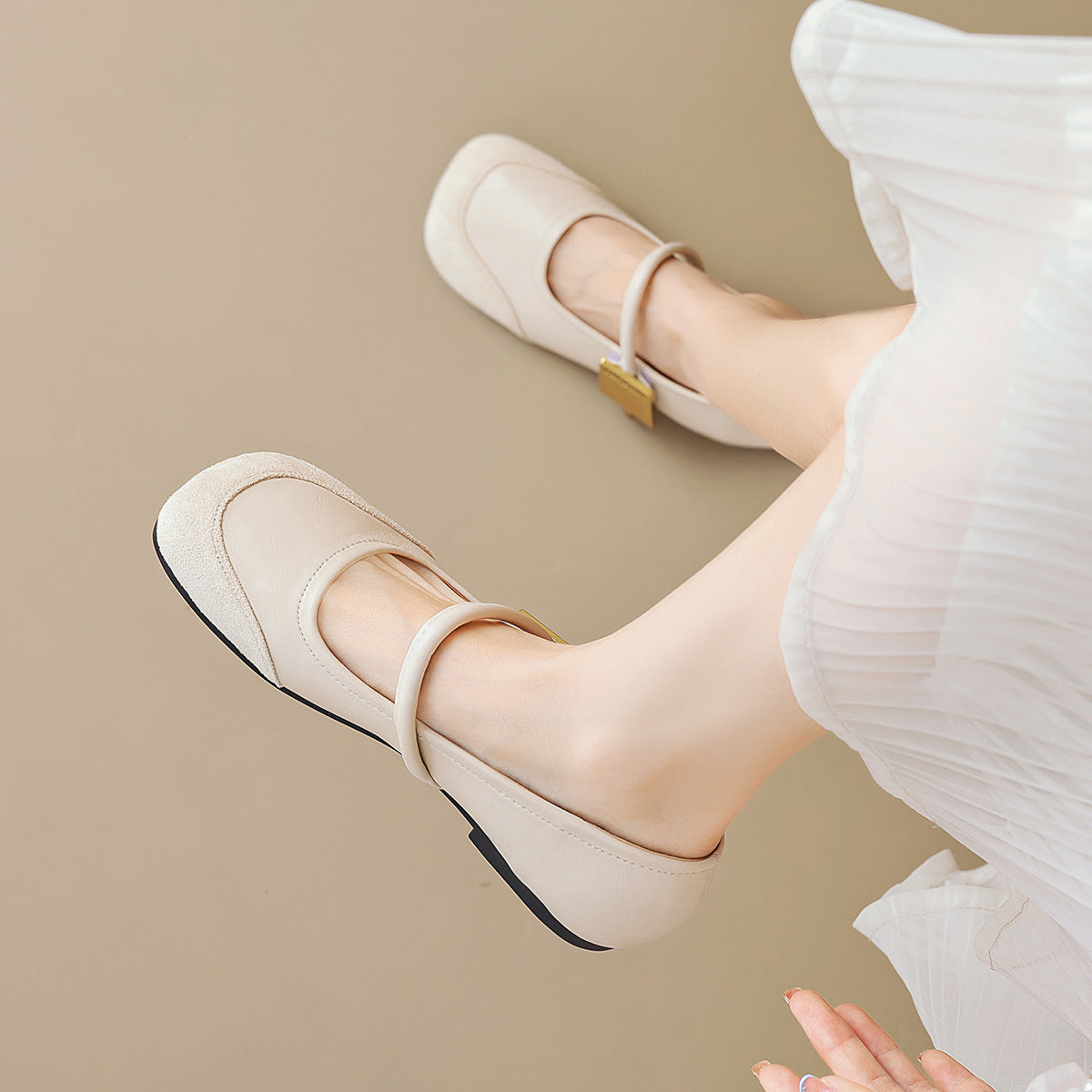 Damen Ballerinas mit verstellbarem Riemchen und modischem Akzent