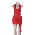 Damen stilvolles Wickelkleid mit Deep-V-Ausschnitt und Taillierungsdetails R&B