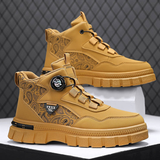Damen Hochwertige High-Top Sneakers mit Paisleymuster und praktischen Schnellschnürsystem R&B
