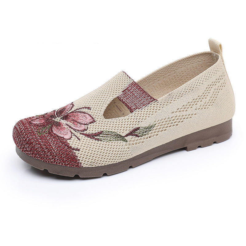Damen Freizeitschuhe mit gesticktem Blumenmuster R&B