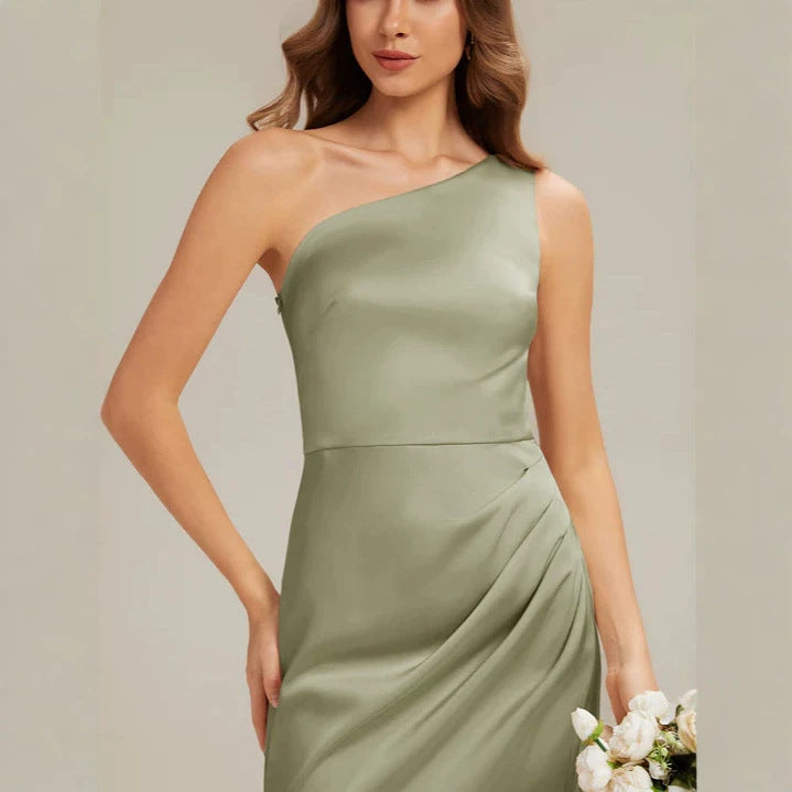 Damen Elegantes One-Shoulder Abendkleid mit Drapierung R&B