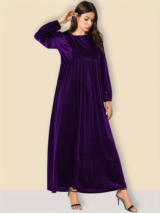 Damen Elegantes Maxikleid aus samtigem Stoff mit weitem Schnitt R&B