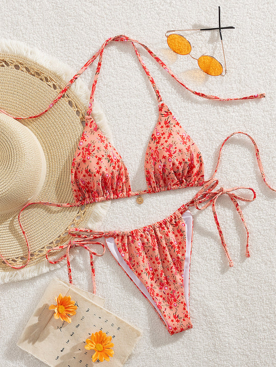 Damen Triangel-Bikini mit verspielten Bindebändern R&B