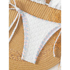 Damen Triangel-Bikini mit verstellbaren BindR&Bändern und raffinierter Textur R&B