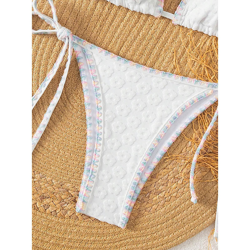 Damen Triangel-Bikini mit verstellbaren BindR&Bändern und raffinierter Textur R&B