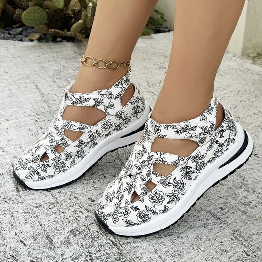Damen Sportliche Freizeitschuhe mit floralem Design und rutschfester Sohle R&B