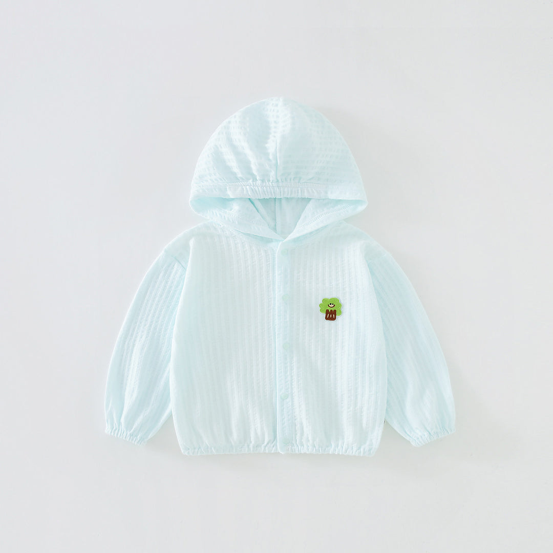 Unisex nan atmungsaktive leichte Gaze Kapuzen-Baby-Sonnenjacke R&B