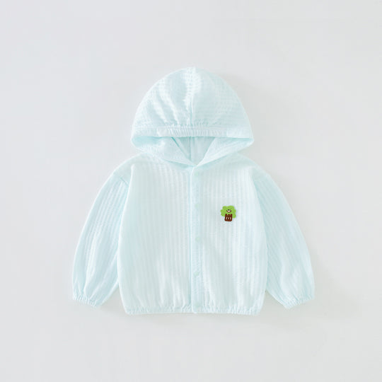 Unisex nan atmungsaktive leichte Gaze Kapuzen-Baby-Sonnenjacke R&B