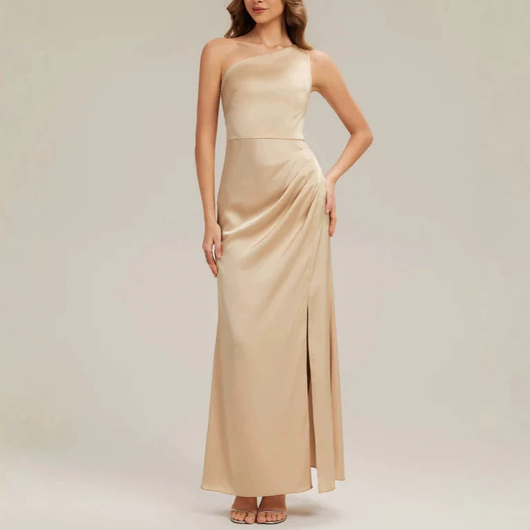 Damen Elegantes One-Shoulder Abendkleid mit Drapierung R&B