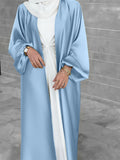 R&B | Kimono Jacke Seidiges Gefühl Übergröße Passform Offene Vorderseite Lange Ärmel