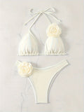 Damen Sexy Triangel-Bikini mit Blumendetails R&B