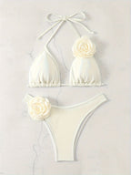 Damen Sexy Triangel-Bikini mit Blumendetails R&B
