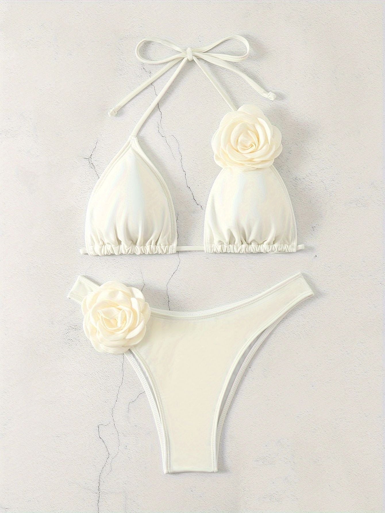 Damen Sexy Triangel-Bikini mit Blumendetails R&B
