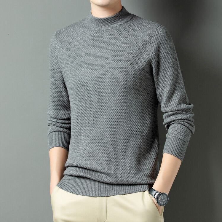 Herren Strukturierter Rollkragenpullover aus hochwertiger Baumwolle R&B