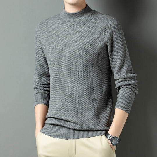 Herren Strukturierter Rollkragenpullover aus hochwertiger Baumwolle R&B