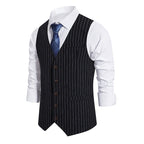 Herren elegante Anzugweste mit feinem Nadelstreifenmuster R&B