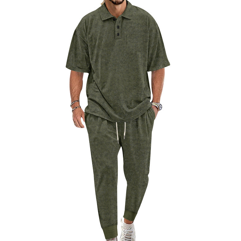 Herren lässiges Freizeit-Set aus weichem Material mit praktischem Kordelzug und elastischem Bund R&B