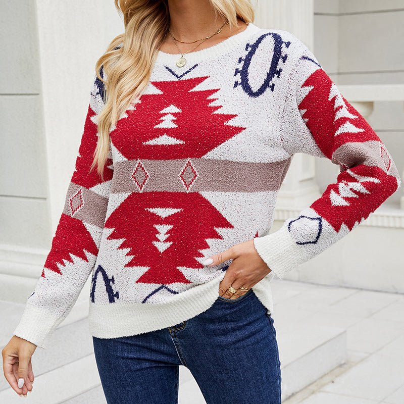 R&B | Geometrischer Strickpullover Mit Modernem Look