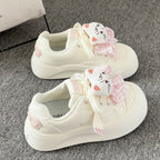 Damen Sportliche Sneaker mit verspieltem Katzenmotiv und weich gepolsterter Sohle
