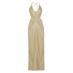 Damen glamouröses Abendkleid mit tiefem Rückenausschnitt und raffinierter Drapierung R&B