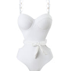 Damen Einteiler Badeanzug mit modischem Cut-Out Design und verstellbaren Trägern R&B