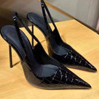Damen spitze Slingback-Pumps mit glänzender Oberfläche R&B