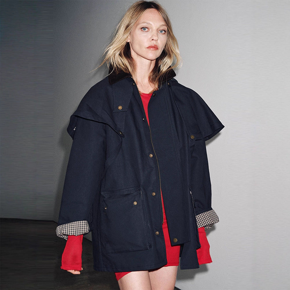 Damen wasserabweisende Outdoor-Jacke mit innovativem Kapuzen-Design R&B
